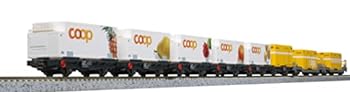 【中古】(非常に良い)KATO Nゲージ レーティッシュ鉄道 コンテナ貨物列車 8両セット 10-1731 鉄道模型 貨車 白
