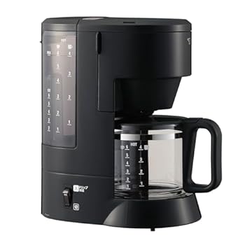 【中古】象印 コーヒーメーカー 珈琲通 6杯用 ダブル加熱 高温抽出 2段階濃度調節 浄水フィルター 外せる水タンク ブラック EC-MA60-BA