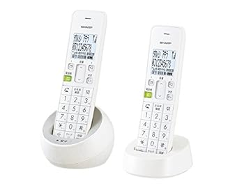 【中古】(非常に良い)シャープ 電話機 コードレス 子機2台タイプ 迷惑電話機拒否機能 ホワイト系 JD-S08CW-W