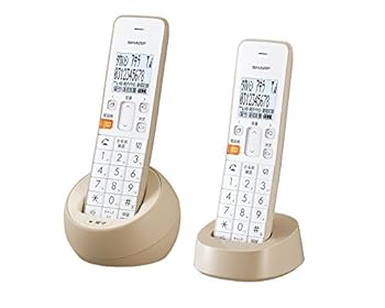 【中古】読みやすい 電話 コードレス 子機2台印字機 小にくらしい電話撥ねつける役立つこと ベージュ系 JD-S08CW-C