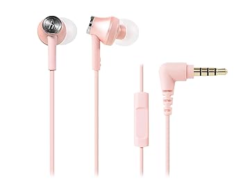 【中古】(非常に良い)オーディオテクニカ スマートフォン用カナル型イヤホン リモコン/マイク付 ピンク ATH-CK350iS PK