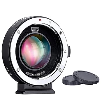 【中古】(非常に良い)Commlite フォーカルレデューサーマウントアダプター CM-AEF-MFT Booster 0.71X (キャノンEFマウントレンズ → マイクロフォーサーズマウント変