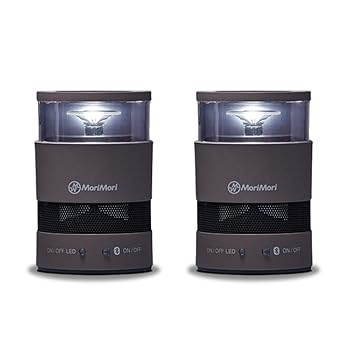【中古】MoriMori W Speaker GRAY ダブル スピーカー ダークグレー色 LEDライト付ブルートゥーススピーカー キャリングケース付 FWS-1701-GR|COCOHOUSE