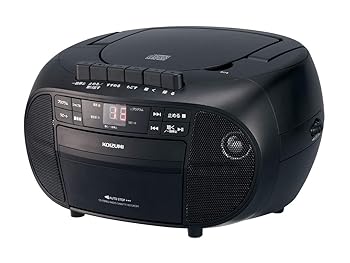 【中古】［物質の状態好ましい］コイズミ CDラジカセ AM/FM 広広としたFM相応う パウダーコンパクト 黒いこと SAD-4945/K