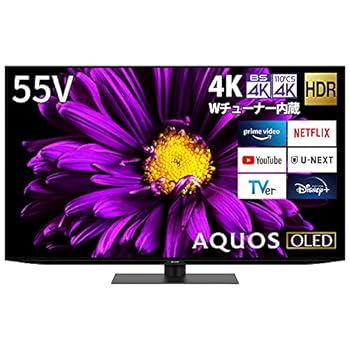 【中古】せつ然たる 55V型 有機EL テレビ受像機 AQUOS OLED 4T-C55DQ1 4K ラジオ受信機内蔵 Android TV (2021年ひな形)