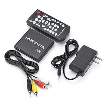 【中古】［状態良好］HDMIマルチメディアプレーヤー、フルHDミニボックスメディアプレーヤー1080PメディアプレーヤーボックスサポートUSB MMC RMVB MP3 AVI MKV（ブラ｜COCOHOUSE