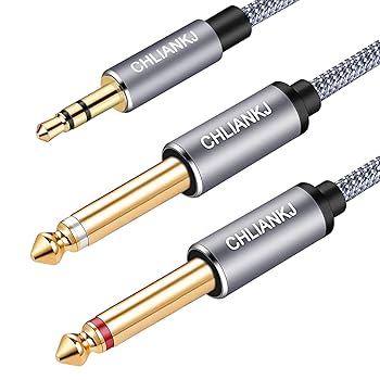 【中古】［状態良好］CHLIANKJ オーディオケーブル 3.5mm to 6.35mm 変換ステレオミニプラグ 2分配 trs ケーブル 3.5mm TRS から2 * 6.35mm TSモノステレオYケーブル