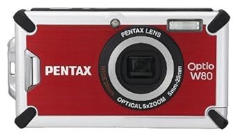 【中古】PENTAX 防水デジタルカメラ OPTIO (オプティオ) W80 カーディナルレッド 1200万画素 光学5倍ズーム OPTIOW80CR