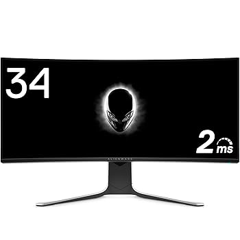 【中古】(未当て嵌める品)Dell ALIENWARE ゲーミングモニター 34.1in AW3420DW(FPS方位／DCI-P3 98%／2ms／120サイクル／G-SYNC／UWQHD／IPS非光輝／DP,HDMI)