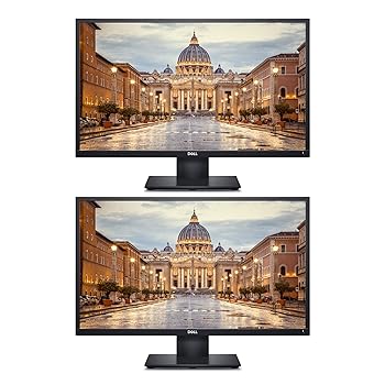 【中古】Dell E2417H 24 Inch FHD LED LCD Business Monitor 2-Pack - 16:9