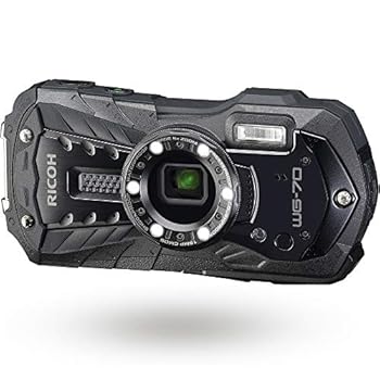 【中古】(人並み外れたに似つかわしい)RICOH WG-70 黒いこと リコー本格雨合羽デジタル写真機 14m雨合羽 (年代順の連続2第四次元) 1.6m耐衝撃 防塵 -10℃耐寒 アウトドアで放射能するタフネスボディ CALS