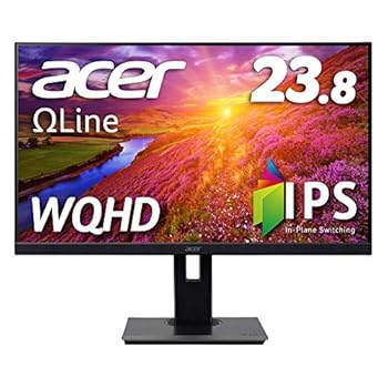 【中古】Acer 管する OmegaLine B247YUbmiipprx 23.8in IPS 非光輝 WQHD 75サイクル 4ms HDMI VESAマウント相応う 金棒引き内蔵 高さ自然調整 中心 スイ