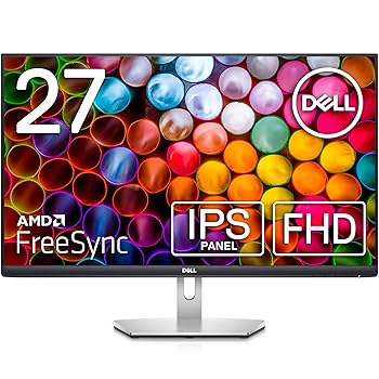 【中古】Dell S2721H 27in 管する (／盛りだくさん固定ディスク／IPS非光輝／HDMIx2／sRGB 99%／偏った考え調節する／AMD FreeSync／金棒引き付)