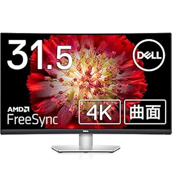 【中古】(非常に良い)Dell S3221QS 31.5インチ 曲面 4K モニター ディスプレイ (／VA 非光沢 1800R／DisplayPort HDMI x2／sRGB 99%／高さ調整／AMD FreeSync／スピー