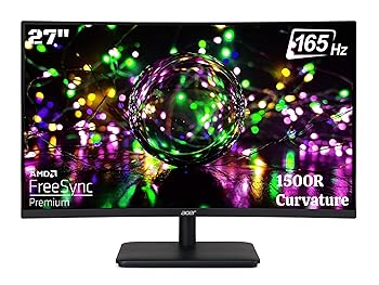 【中古】Acer ED270R 27インチ (68.58 cm) 1920 X 1080 ピクセル フルHD 1500 R カーブ ゲーミング液晶モニター LEDバックライトテクノロジー I 165Hz リ
