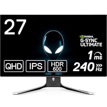 【中古】Dell ALIENWARE AW2721D 27インチ ゲーミングモニター (／FPS向き／QHD／IPS非光沢／DP・HDMIx2／縦横回転・高さ調整／1ms／240Hz／VESA Display