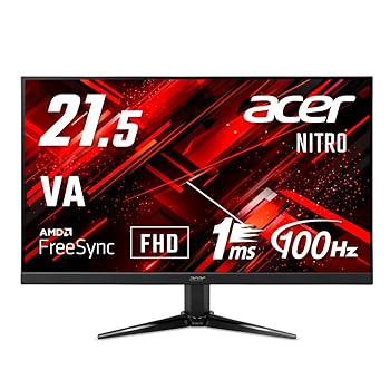 【中古】(未当て嵌める品)日本エイサー  Acer Nitro ゲーミングモニター 21.5in VA 非光輝 盛りだくさん固定ディスク 100サイクル 1ms(VRB) HDMI ミニD-Sub15 VESAマウント相応う 金棒引き内蔵