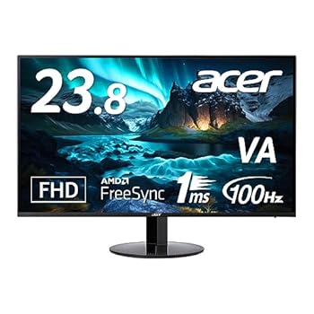 【中古】(人並み外れたに似つかわしい)日本エイサー Acer 判定基準管する 23.8in VA 非光輝 盛りだくさん固定ディスク 100サイクル 1ms HDMI ミニD-Sub15 金棒引き内蔵 受話器端子 AMD FreeSyn