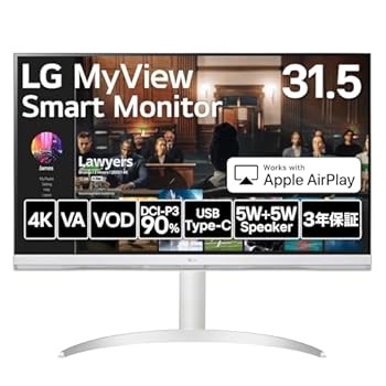 【中古】32SQ730S-H 31.5in LG SMART Monitor 4K(3840×2160) ／ かっこ良い管する ／ webOS22積み上げる ／ アンチグレア／DCI-P3 90% ／ HDR10 ／ USB Ty