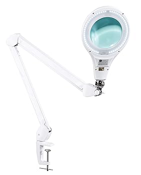 【中古】(未当て嵌める品)超高明快さ90 LED点火装置付き添い人事務机いの一番虫眼鏡照明ランプ点火装置withクランプ ? 5ディオプター5 \"水晶体 ? 白いこと( fcm-820led )"