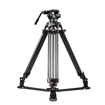 【中古】RAUBAY DV-2 プロフェッショナルフルードヘッドビデオ三脚取り合わせ 175珊 高耐久写真機照明ランプ グランドスプレッダー付き添い人 アルミニウムツインレ
