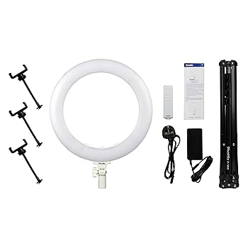 【中古】(非常に良い)Phottix Nuada Ring40C LED Light ライトスタンド付属 色温度3200K～5600K 42W CRI 96+ TLCI 98+ リモコン対応 38cm 大型リングライト