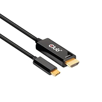 【中古】(未当て嵌める品)Club 3D HDMI Male 牡 to USB Type C Male 牡 積極的 有線テレビ 4K@60サイクル 1.8m (CAC-1334)