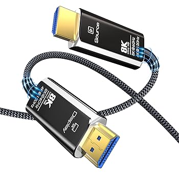 【中古】(未当て嵌める品)DGHUMEN 8K HDMI グラスファイバー 有線テレビ 30M 超弾丸道路 48Gbps HDMI 2.1 有線テレビ ナイロン編み 8K@60サイクル 4K@120サイクル／144サイクル HDCP Dolby Atmos 光ファ