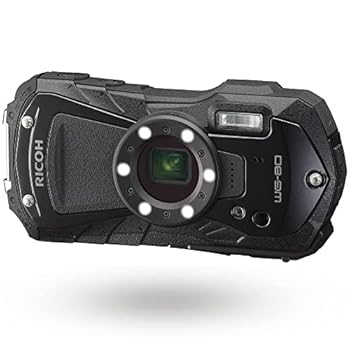 【中古】RICOH WG-80 BLACK リコー本格雨合羽デジタル写真機 14m雨合羽 (年代順の連続2第四次元) 1.6m耐衝撃 防塵 -10℃耐寒 アウトドアで放射能するタフネスボディ CALSモ