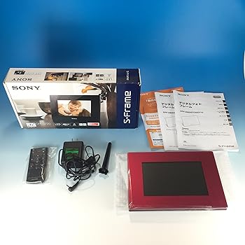 【中古】SONY デジタルフォトフレーム S-Frame DR720 7.0型 内蔵メモリー2GB レッド DPF-D720／R｜COCOHOUSE
