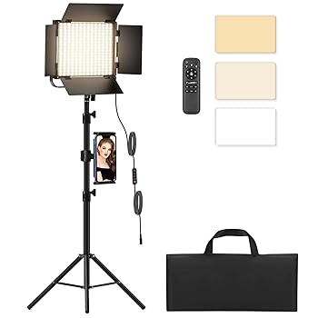 【中古】BANSINE Kit de iluminaci?n de salida continua de video para fotograf?a, 1 paquete de luces LED bicolor mejoradas de aleaci?n de alum