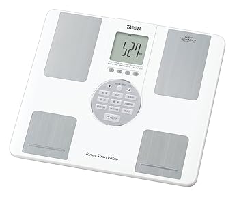【中古】タニタ 体重 体組成計 音声 日本製 ホワイト BC-202 WH 音声ガイダンス付き 自動認識機能付／立てかけ収納OK