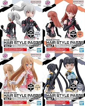 【中古】BANDAI SPIRITS(バンダイ スピリッツ) 30MS オプションヘアスタイルパーツVol.7 色分け済みプラモデル 全4種 (BOX) 9034002