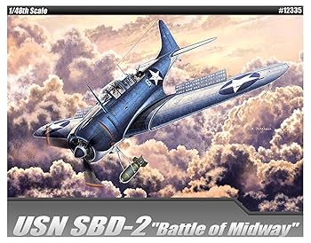 【中古】(非常に良い)アカデミー(Academy) 1／48 アメリカ海軍 SBD-2 ドーントレス ミッドウェイ海戦 プラモデル 12335 成型色