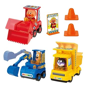 【中古】ジョイパレット(JOYPALETTE)アンパンマン くるまだいすき 工事車両セット