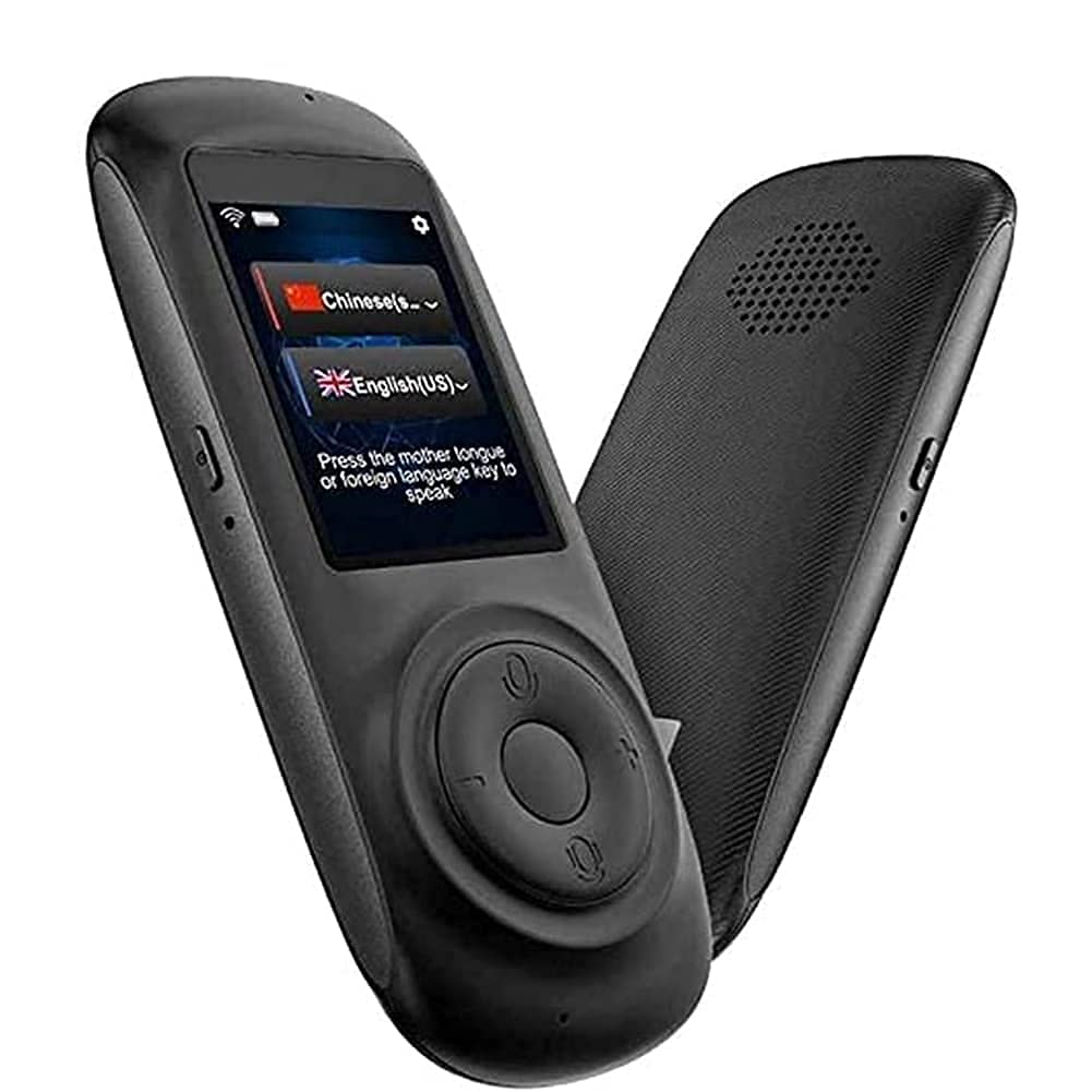 【中古】(非常に良い)言語翻訳デバイス、ポータブル音声翻訳機、70言語サポート、WiFi／ホットスポット／双方向インスタント音声翻訳機2.4インチタッチスクリーン、旅行ビジネス学習用 (ブラック) vision