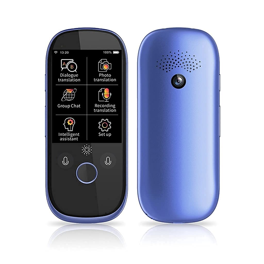 【中古】(非常に良い)2.4インチスクリーン音声翻訳機スマートビジネストラベルAI翻訳機512GB+4GB 45言語翻訳機 (色 : ブルー) (ブラック) エレガント vision