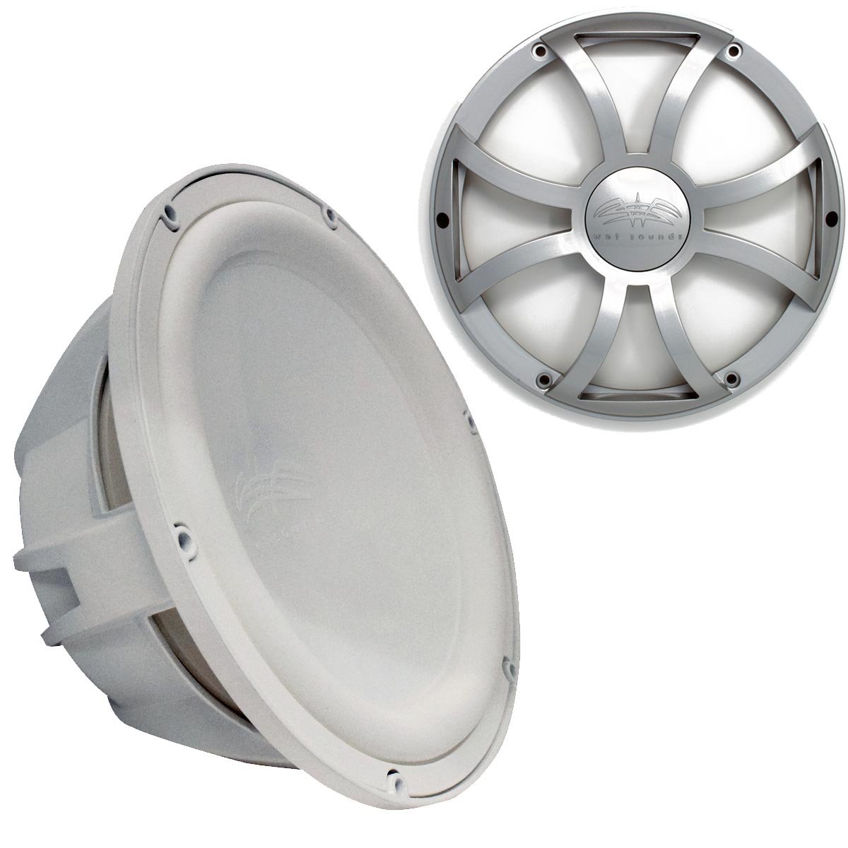 【中古】(未当て嵌める・未開封品)濡れSounds Revo 12  Marineサブウーハー\u0026食べ物屋 ? 白いこと ? 4 OHM 12 Inch REVO12FAS4-W+REVO12XS-SGRILL