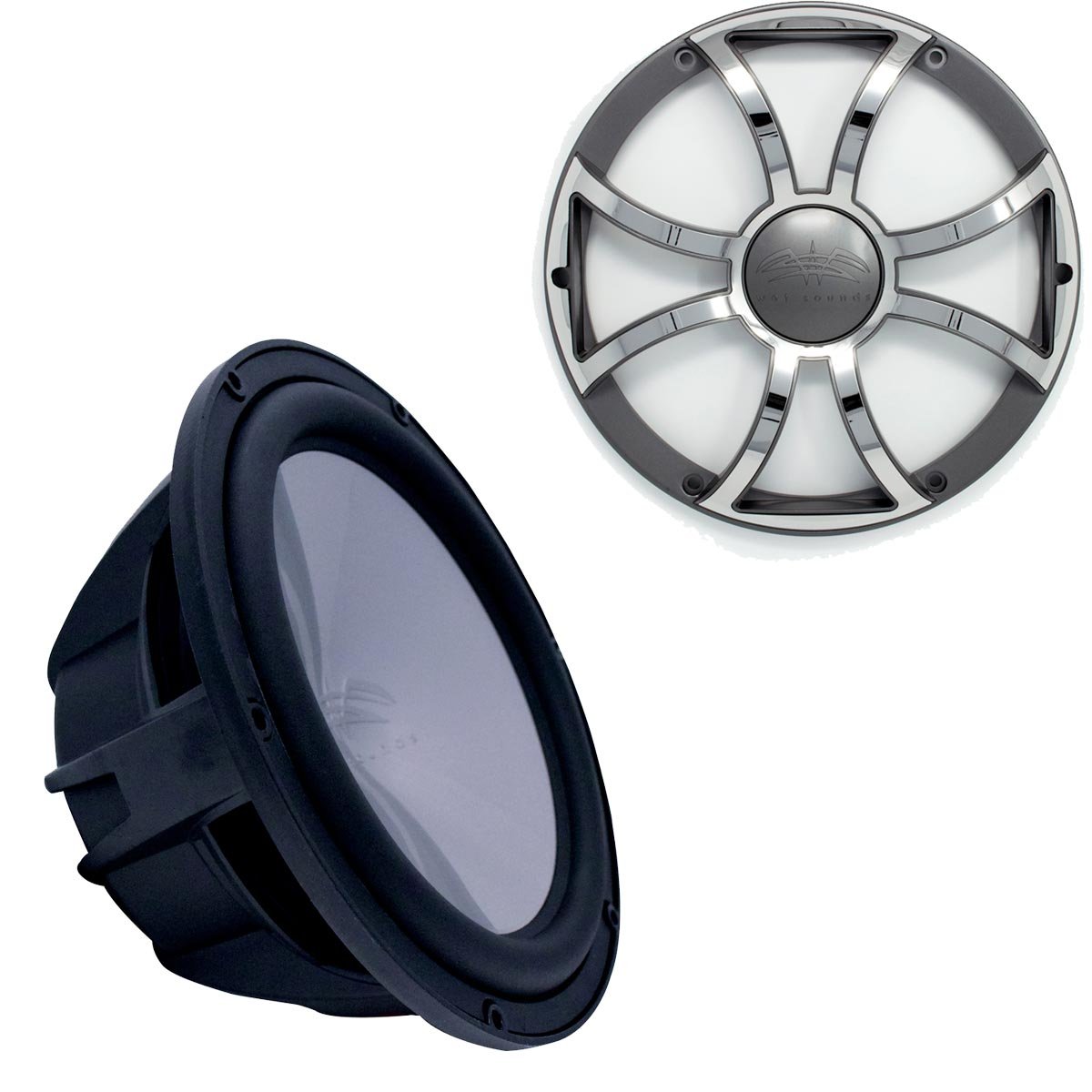 【中古】(人並み外れたに好いたらしい)濡れSounds revo10hps4-b Revo高ワット数10 サブウーファーグリル ? ブラックサブウーハー\u0026ガンメタルスチールグリル
