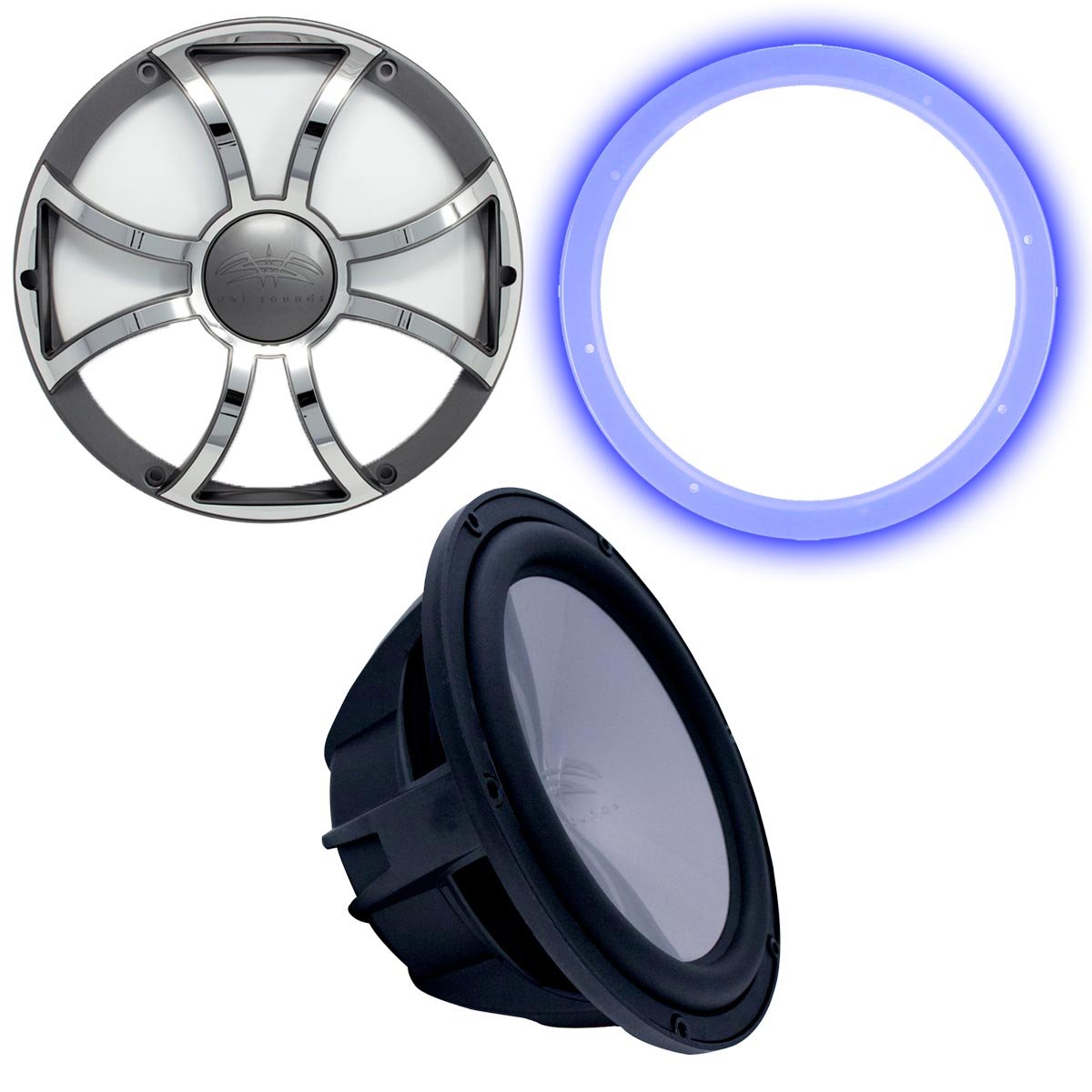 【中古】(人並み外れたに好いたらしい)濡れSounds revo12hps4-b Revo HP 12  Subwoofer with LED輪っか\u0026食べ物屋 ? ブラックサブウーハー\u0026ガンメタルスチールグリル