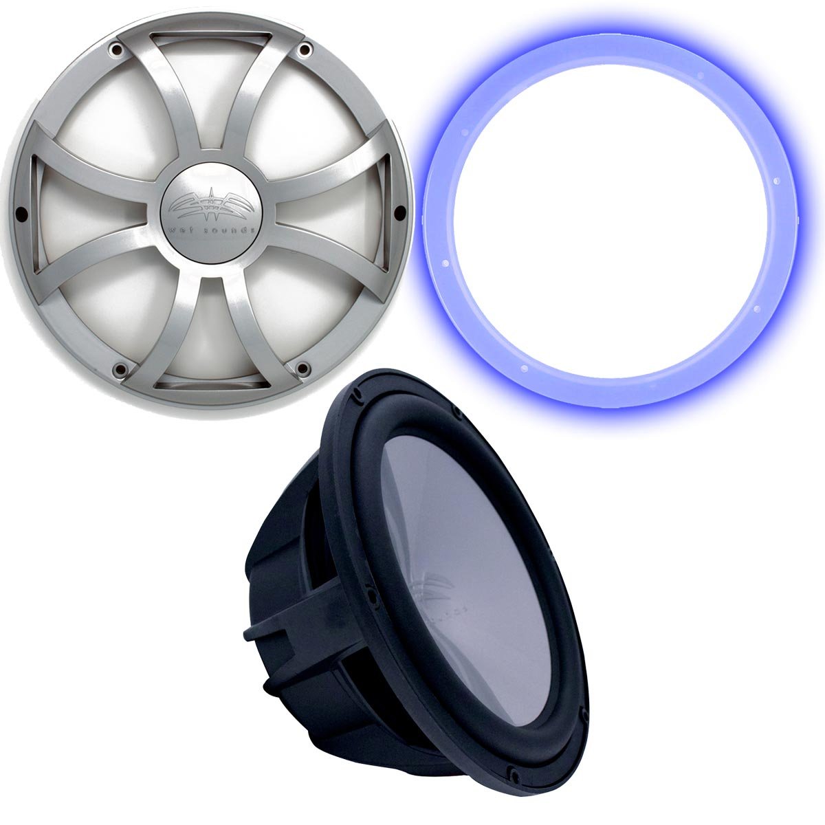 【中古】(人並み外れたに好いたらしい)濡れSounds revo12hps4-b Revo HP 12  Subwoofer with LED輪っか\u0026食べ物屋 ? ブラックサブウーハー\u0026しろがね色XS食べ物屋