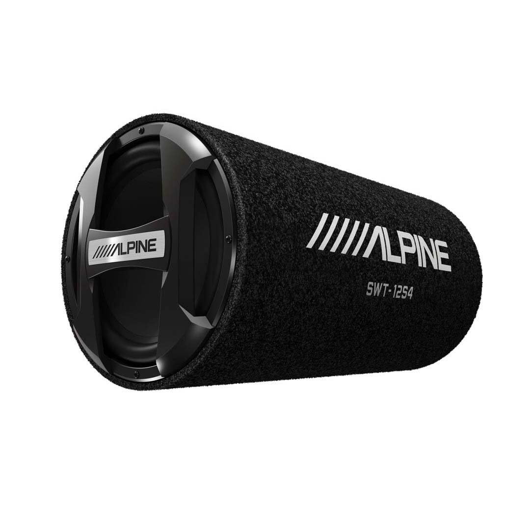 【中古】(人並み外れたに好いたらしい)Alpine SWT-12S4 1500W 最大限度(300W RMS) シングル 12in 密閉サブウーファーチューブエンクロージャ