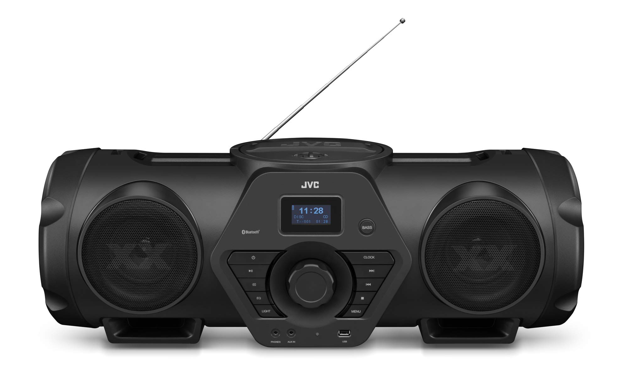 【中古】(未当て嵌める・未開封品)JVCケンウッド JVC RV-NB250BT XXつづき物 Bluetooth?積み上げるオールインワンCD取り合わせ ツインウーファー・ハイパワーアンプ積み上げる 重低音部響き 黒いこと