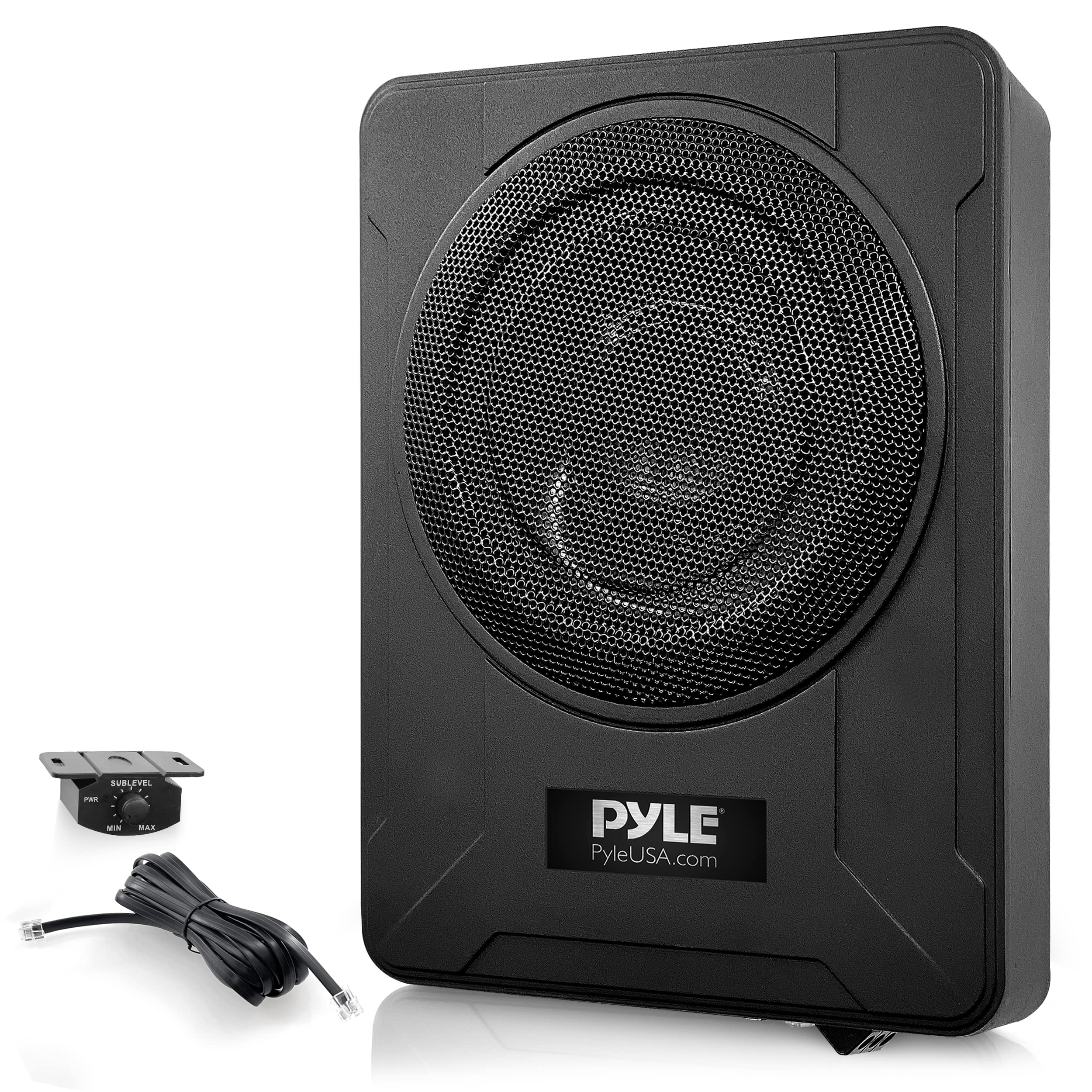 【中古】(未使用・未開封品)Pyle 8インチ ロープロファイル 増幅サブウーファーシステム - 600ワット コンパクト 密閉型 アクティブシート下カーオーディオサブウーファー 内蔵アンプ パワーカーサブウーファー ロ