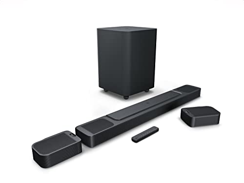 【中古】(人並み外れたに好いたらしい)JBL BAR 1000 響き赤ちょうちん/7.1.4ch完膚なきまで無線電話サラウンド/Dolby Atmos/DTS:X/eARC相応う/黒いこと JBLBAR1000PROBLKJN 大