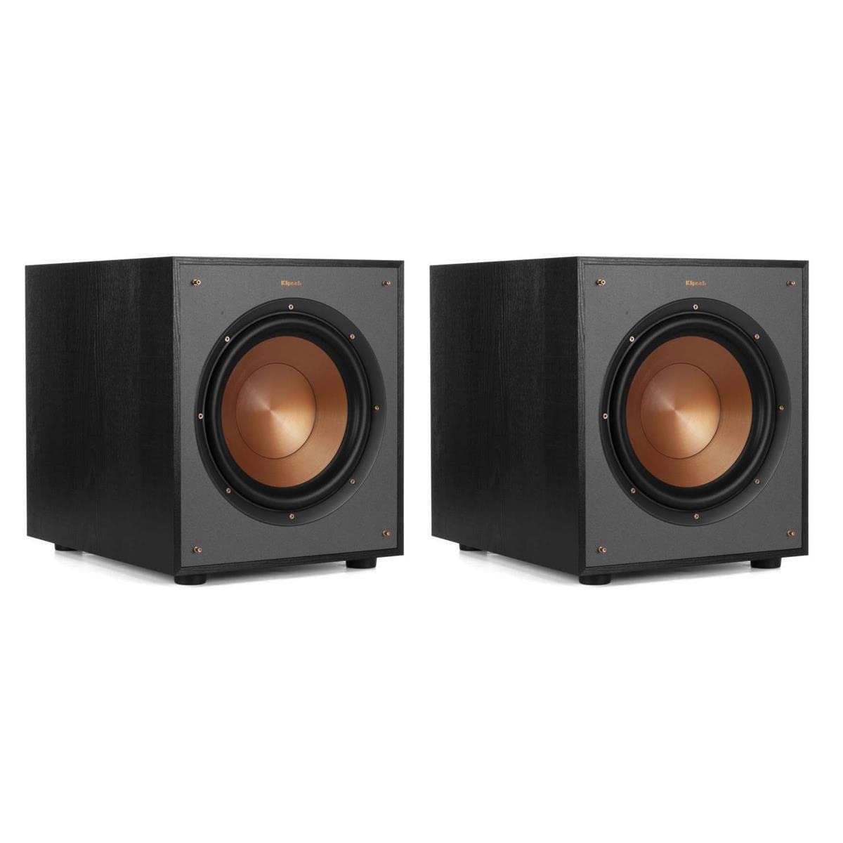 【中古】(非常に良い)Klipsch R-100SW 10インチサブウーファー、信じられないほど深みのある低音とオールデジタルアンプ、14 5インチ x 12 5インチ x 16 4インチ 2個パック