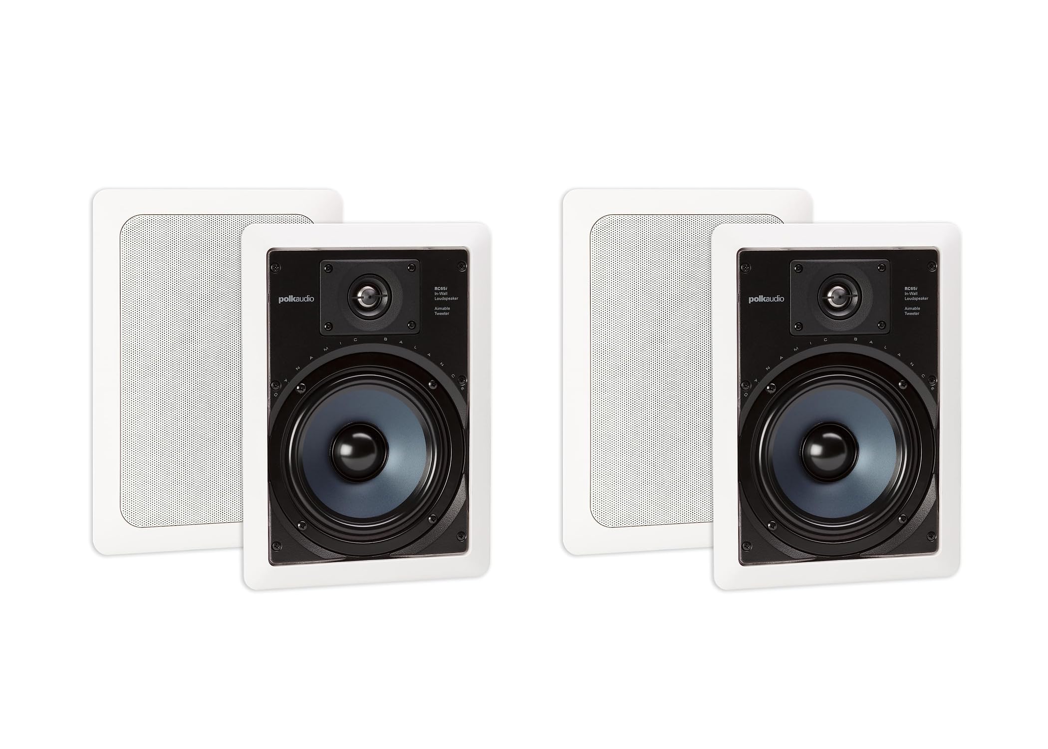 【中古】(未使用・未開封品)Polk Audio RC65i 2ウェイインウォールスピーカー - 4パック(ホワイト)