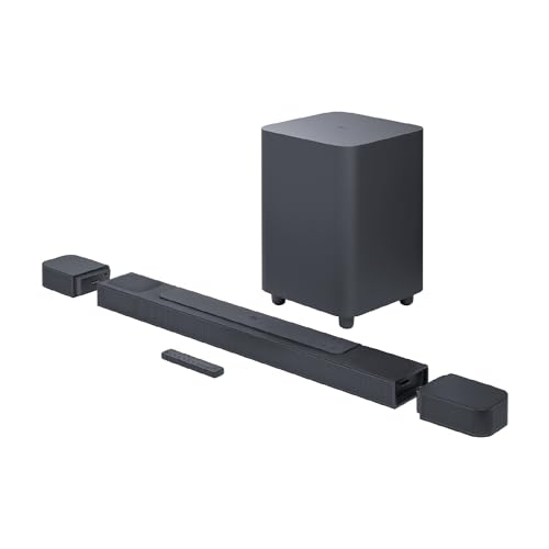 【中古】(非常に良い)JBL BAR 800 Dolby Atmos 5.1.2ch 720W サウンドバー ワイヤレス サラウンド eARC HDMI Wi-Fi リアスピーカー & ワイヤレスサブウーファー JBLB