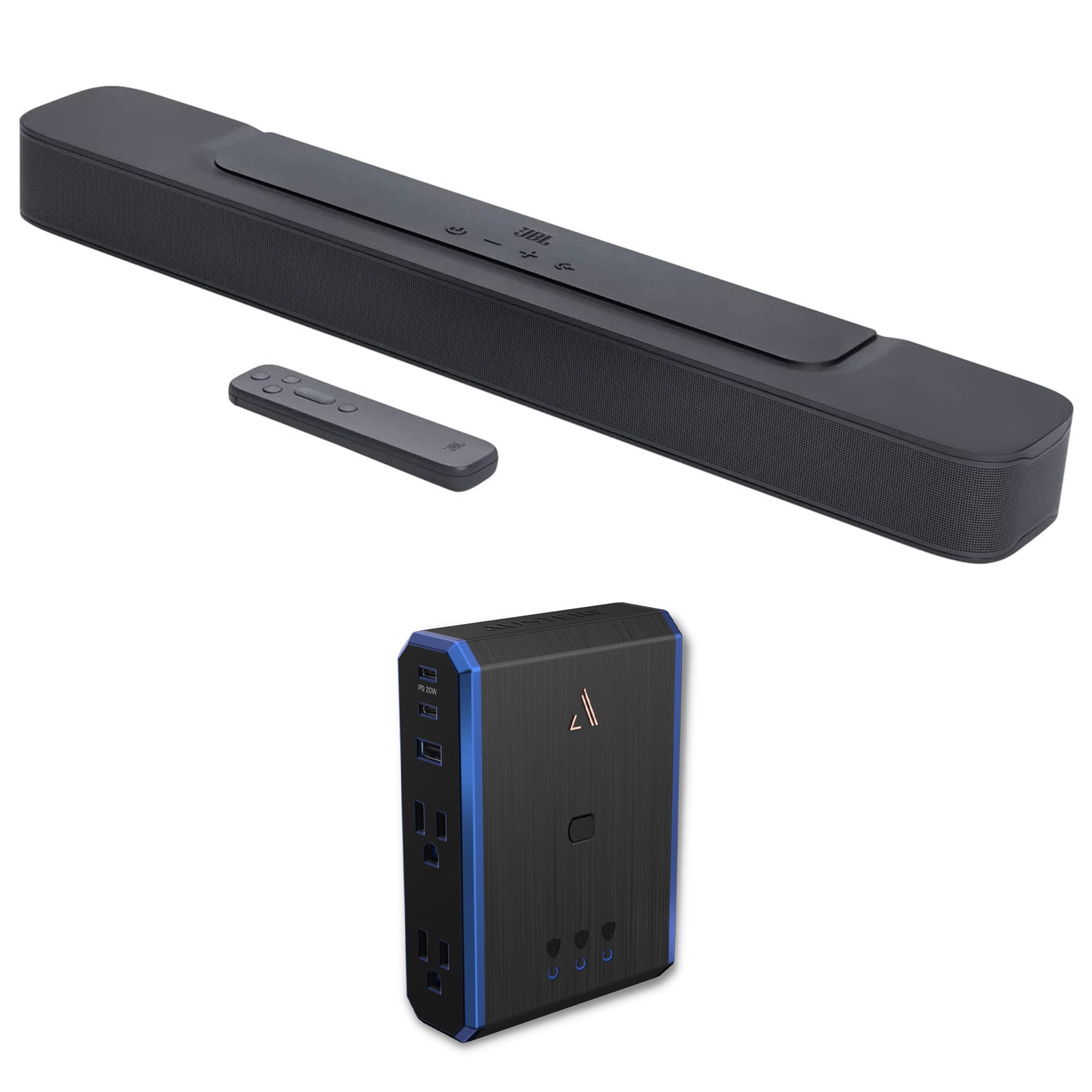 【中古】(非常に良い)JBL BAR-2-0-ALL-IN-ONE-MK2 コンパクト 2ch サウンドバー ドルビーデジタルとAustere 5S-PS4-US1 4-コンセント 電源 Omniport USB (20