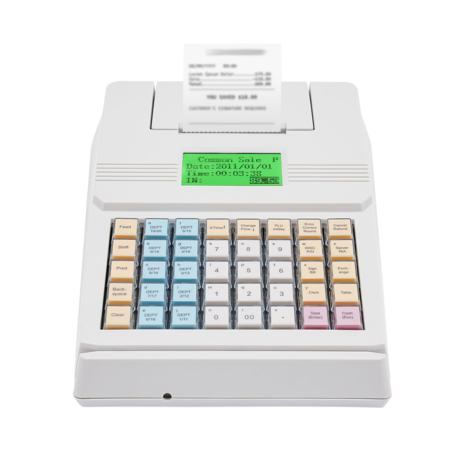 【中古】キャッシュレジスター 40キー 電子キャッシュレジスター キーボード付き スモールビジネス向け 多機能 Posシステム 市場 小売 レストラン